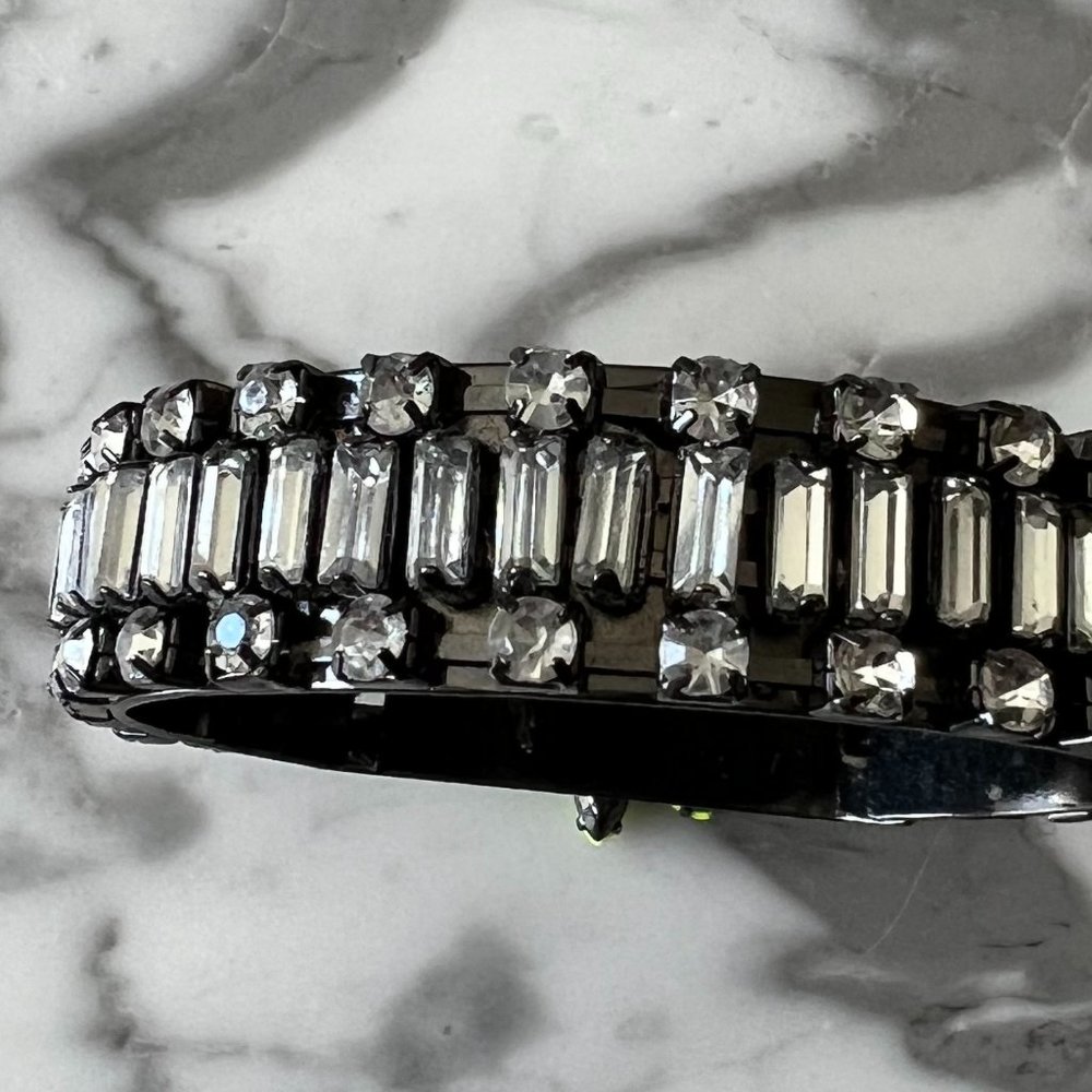 Neon Rhinestone Statement Cuff Bracelet - image 4
